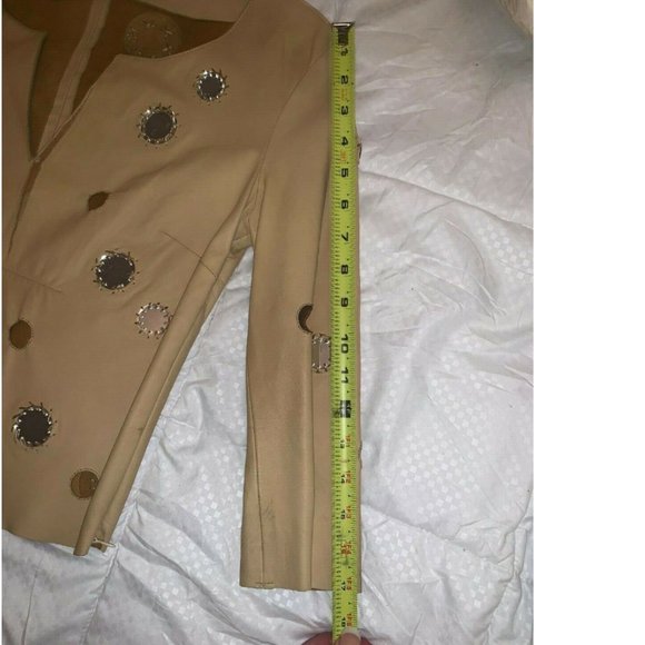 PRADA NAPPA LEATHER CROP TOP BLOUSE EU SIZE 42 *RIPPED* FITS LIKE A US Size 4 - Picture 8 of 13